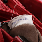 Bottega Veneta Intrecciato Roma Leather Handbag in Red