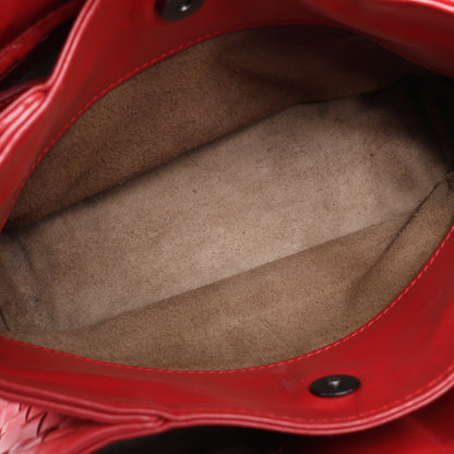 Bottega Veneta Intrecciato Roma Lederhandtasche in Rot
