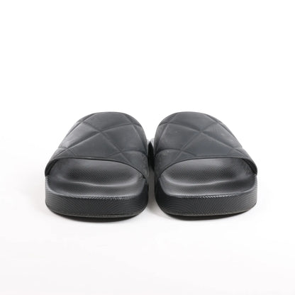 Bottega Veneta Intrecciato Rubber BV Flache Pantoletten in Schwarz, Größe 40 EU