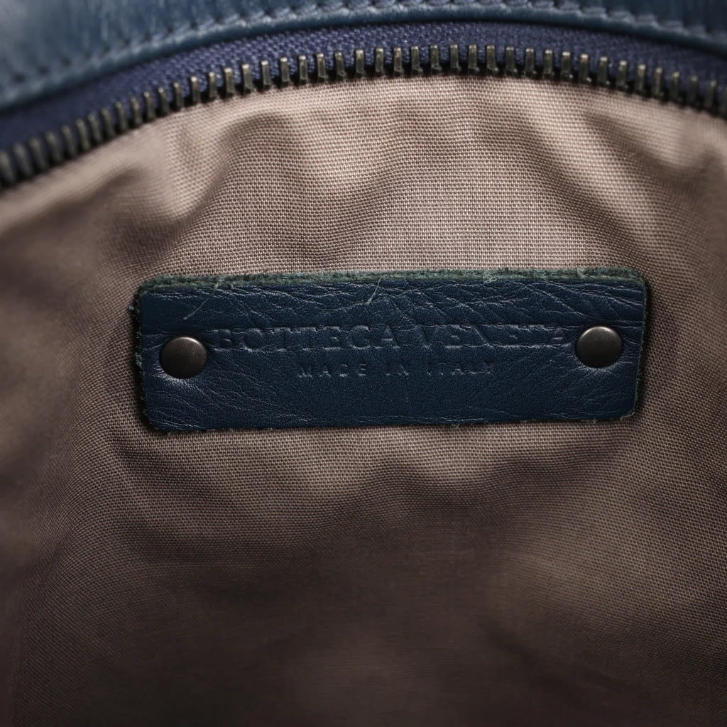 Bottega Veneta VN Intrecciato Crossbody Messenger Bag in Navy Blue