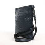Bottega Veneta VN Intrecciato Crossbody Messenger Bag in Navy Blue