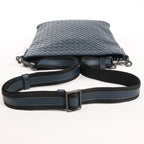 Bottega Veneta VN Intrecciato Crossbody Messenger Bag in Navy Blue