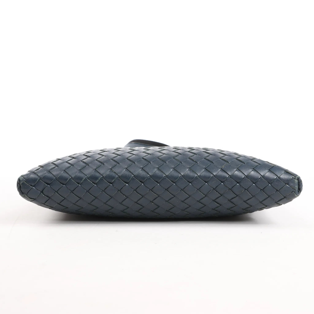 Bottega Veneta VN Intrecciato Crossbody Messenger Bag in Navy Blue
