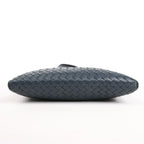 Bottega Veneta VN Intrecciato Crossbody Messenger Bag in Navy Blue