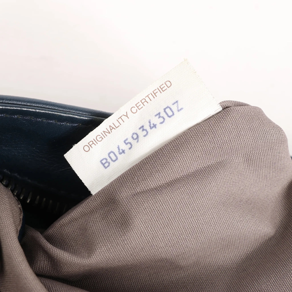 Bottega Veneta VN Intrecciato Crossbody Messenger Bag in Navy Blue