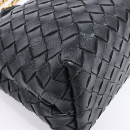 Bottega Veneta Intrecciato Petit sac à main 2 voies en cuir Andiamo en noir