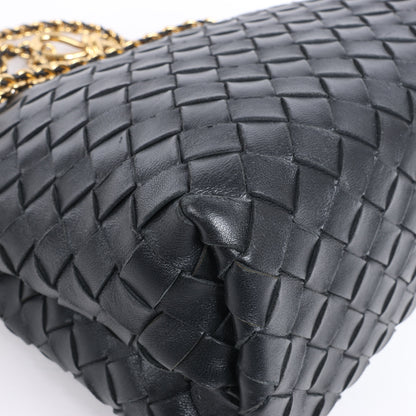 Bottega Veneta Intrecciato Petit sac à main 2 voies en cuir Andiamo en noir