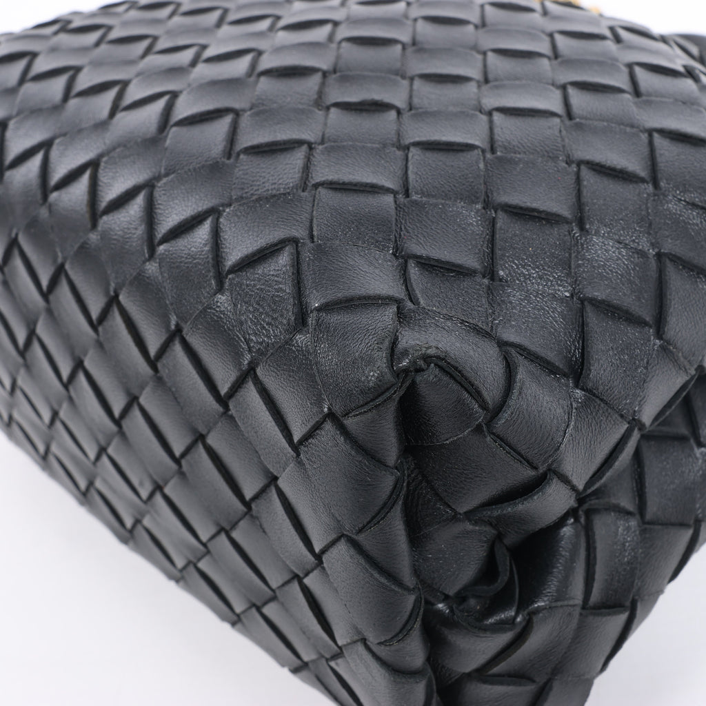 Bottega Veneta Intrecciato Small Andiamo Leather 2Way Handbag in Black