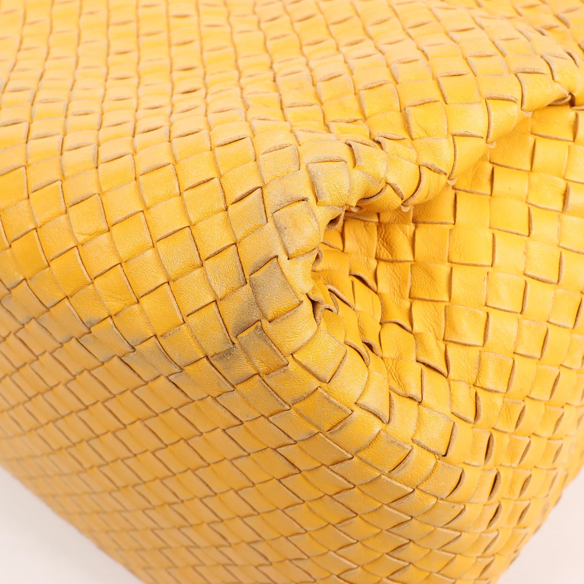Bottega Veneta Intrecciato Leather Shoulder Bag in Yellow