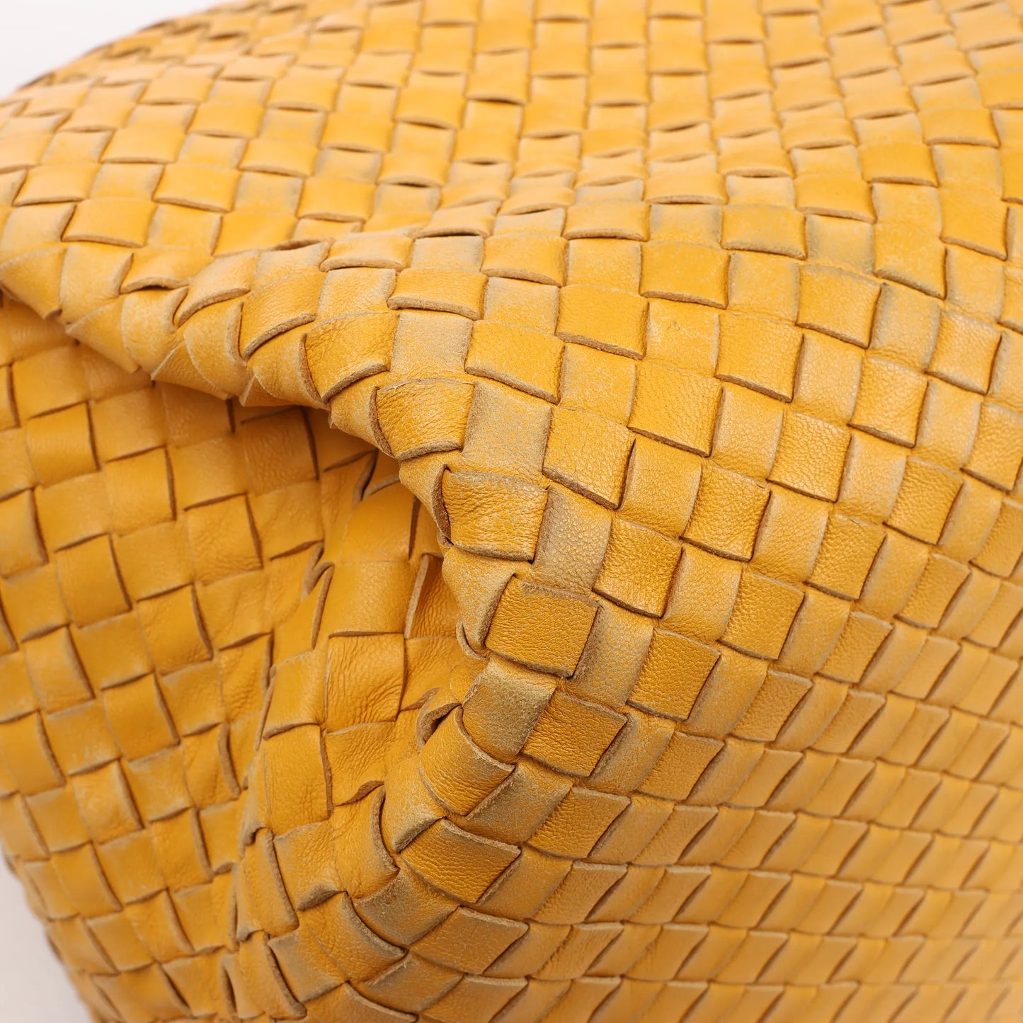 Bottega Veneta Intrecciato Leather Shoulder Bag in Yellow