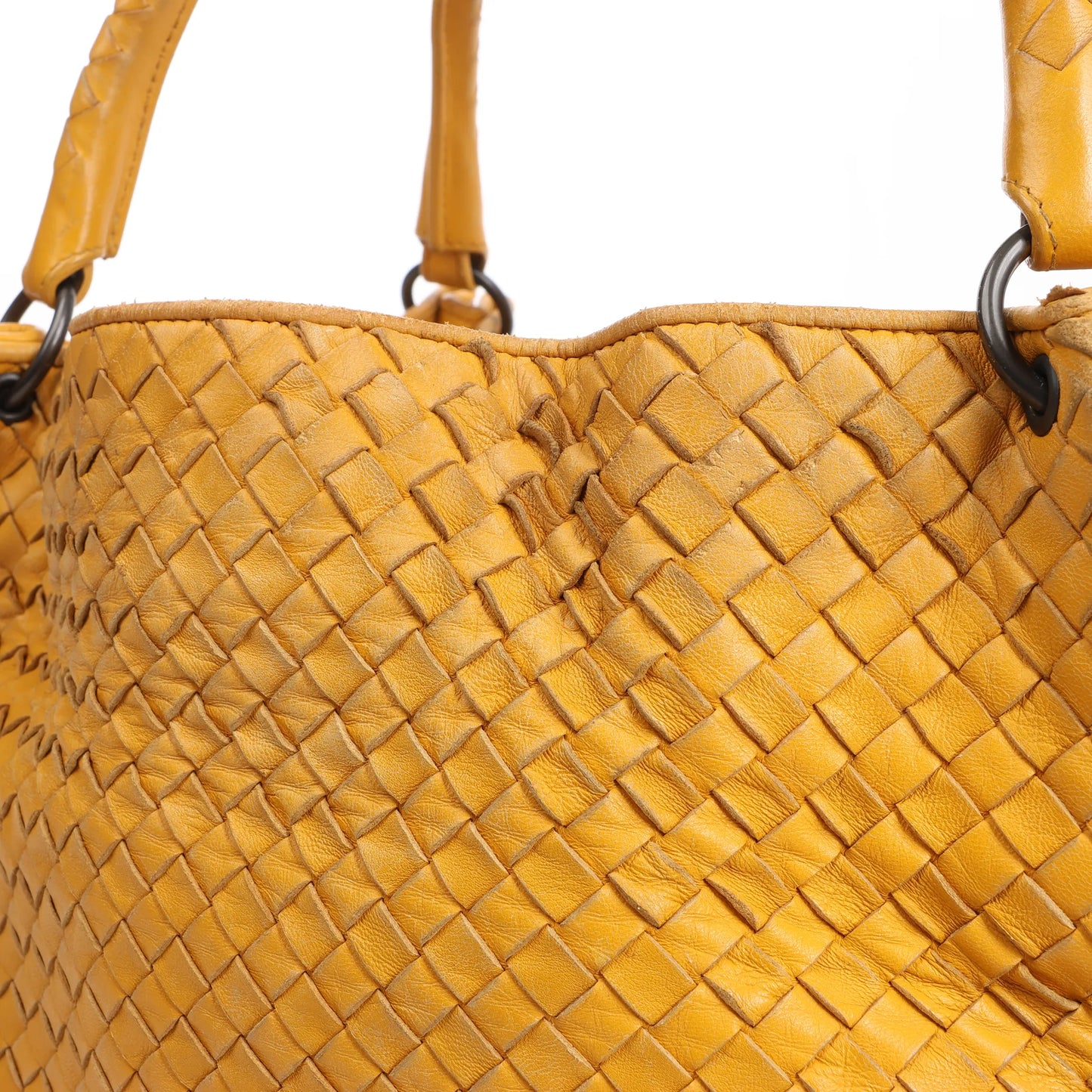 Bottega Veneta Intrecciato Leather Shoulder Bag in Yellow