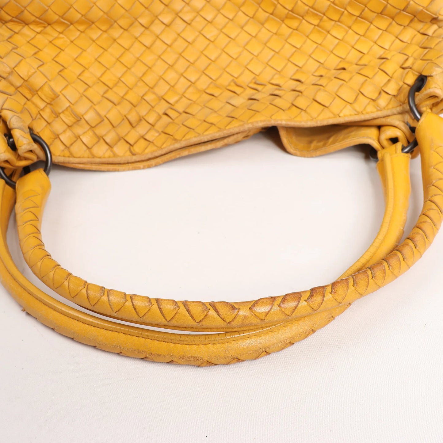 Bottega Veneta Intrecciato Leather Shoulder Bag in Yellow