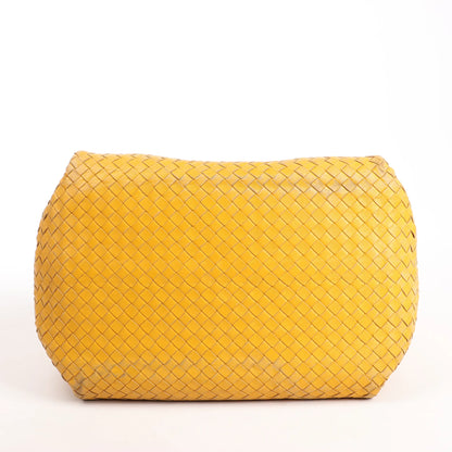 Bottega Veneta Intrecciato Leather Shoulder Bag in Yellow