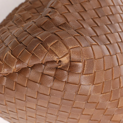 Bottega Veneta Intrecciato Roma Leather Handbag in Brown