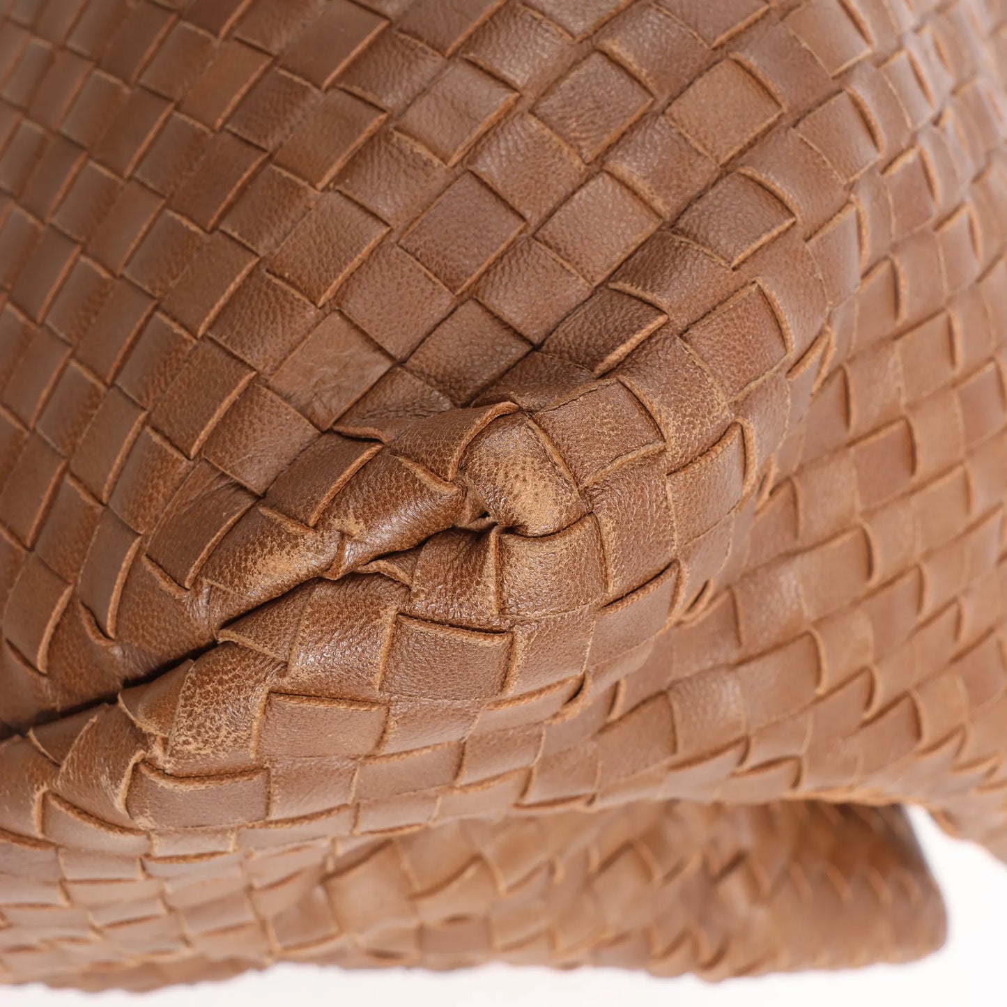 Bottega Veneta Intrecciato Roma Leather Handbag in Brown