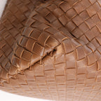 Bottega Veneta Intrecciato Roma Leather Handbag in Brown