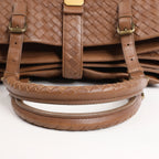 Bottega Veneta Intrecciato Roma Leather Handbag in Brown