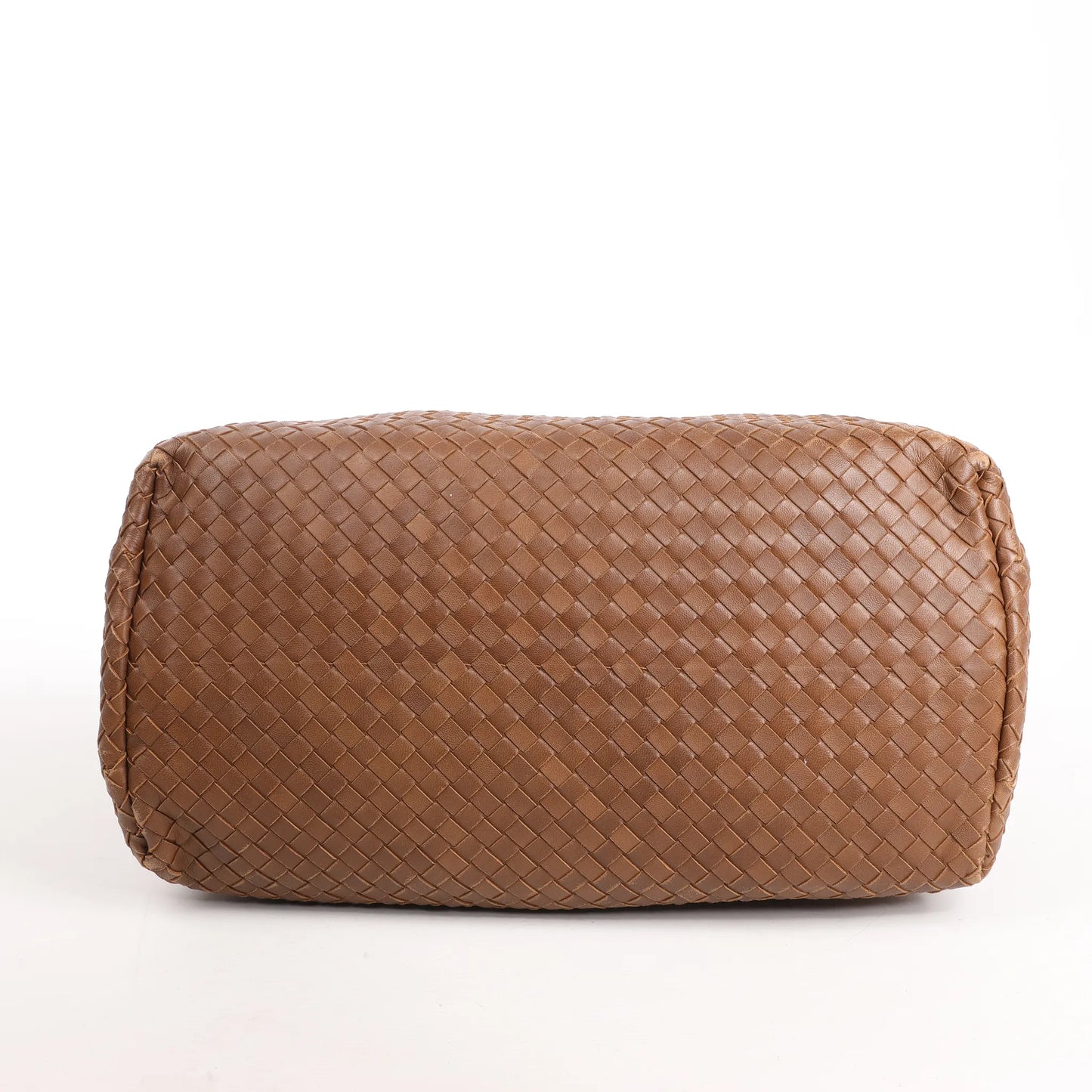 Bottega Veneta Intrecciato Roma Leather Handbag in Brown