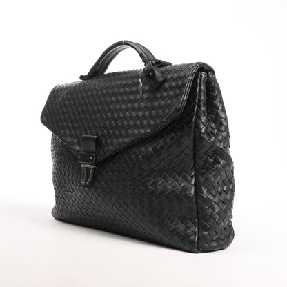Bottega Veneta Sac à main en cuir Intrecciato en noir