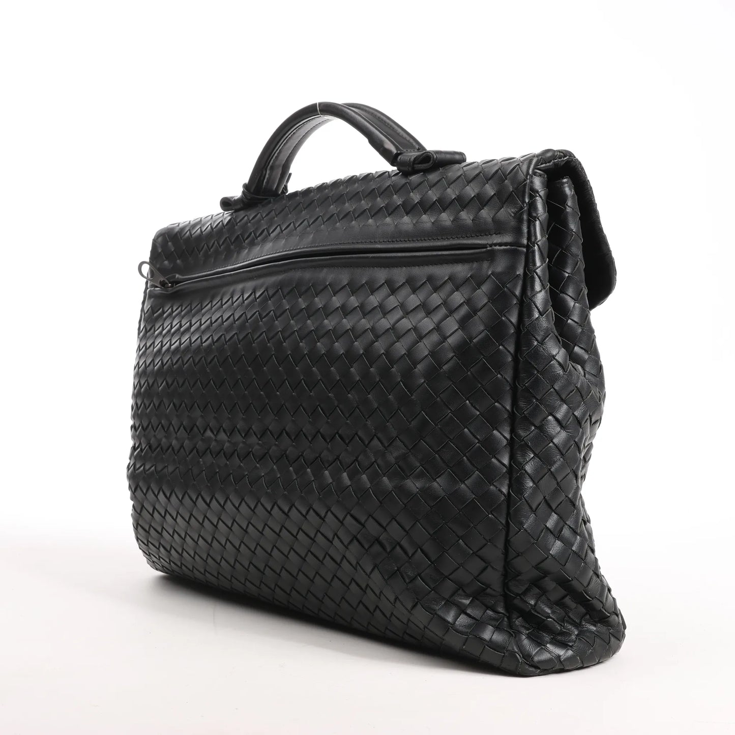 Bottega Veneta Sac à main en cuir Intrecciato en noir