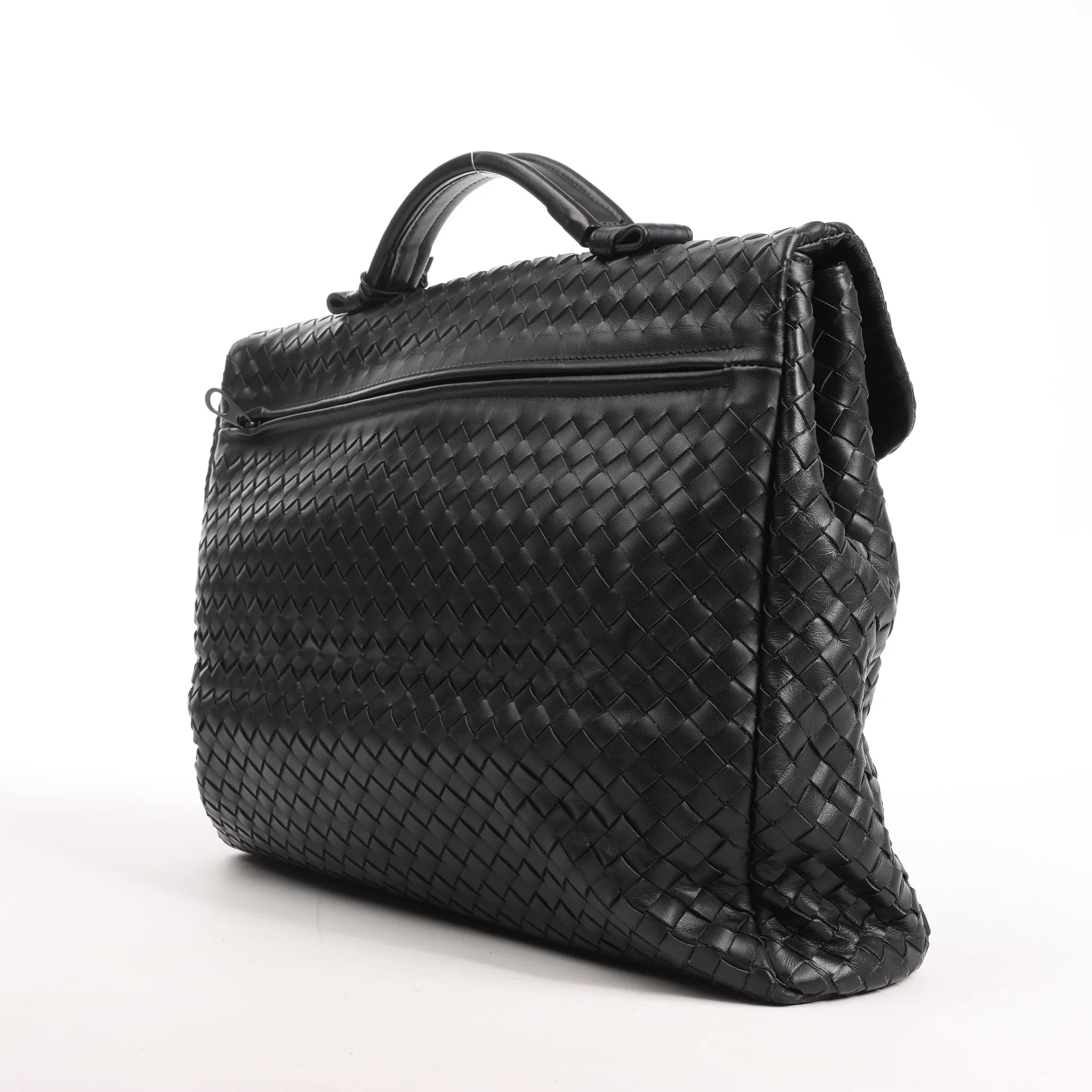 Bottega Veneta Intrecciato Leather Handbag in Black