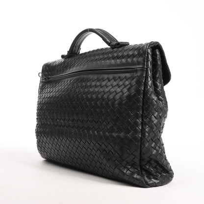 Bottega Veneta Sac à main en cuir Intrecciato en noir