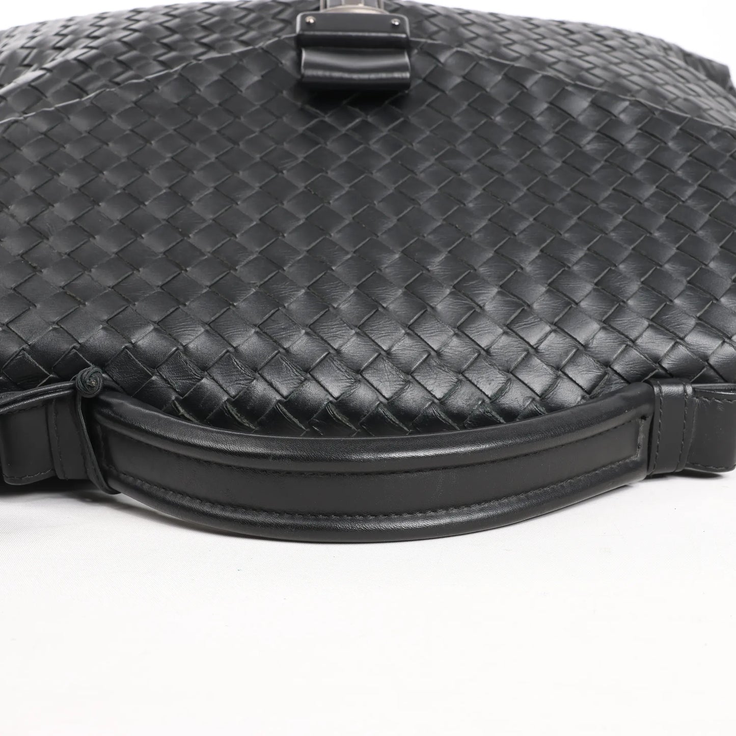 Bottega Veneta Sac à main en cuir Intrecciato en noir