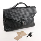 Bottega Veneta Intrecciato Leather Handbag in Black