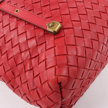Bottega Veneta Intrecciato Leather Handbag in Red