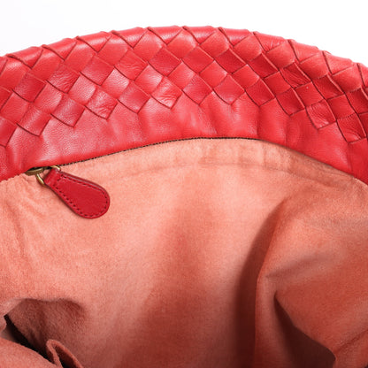 Bottega Veneta Intrecciato Leather Handbag in Red