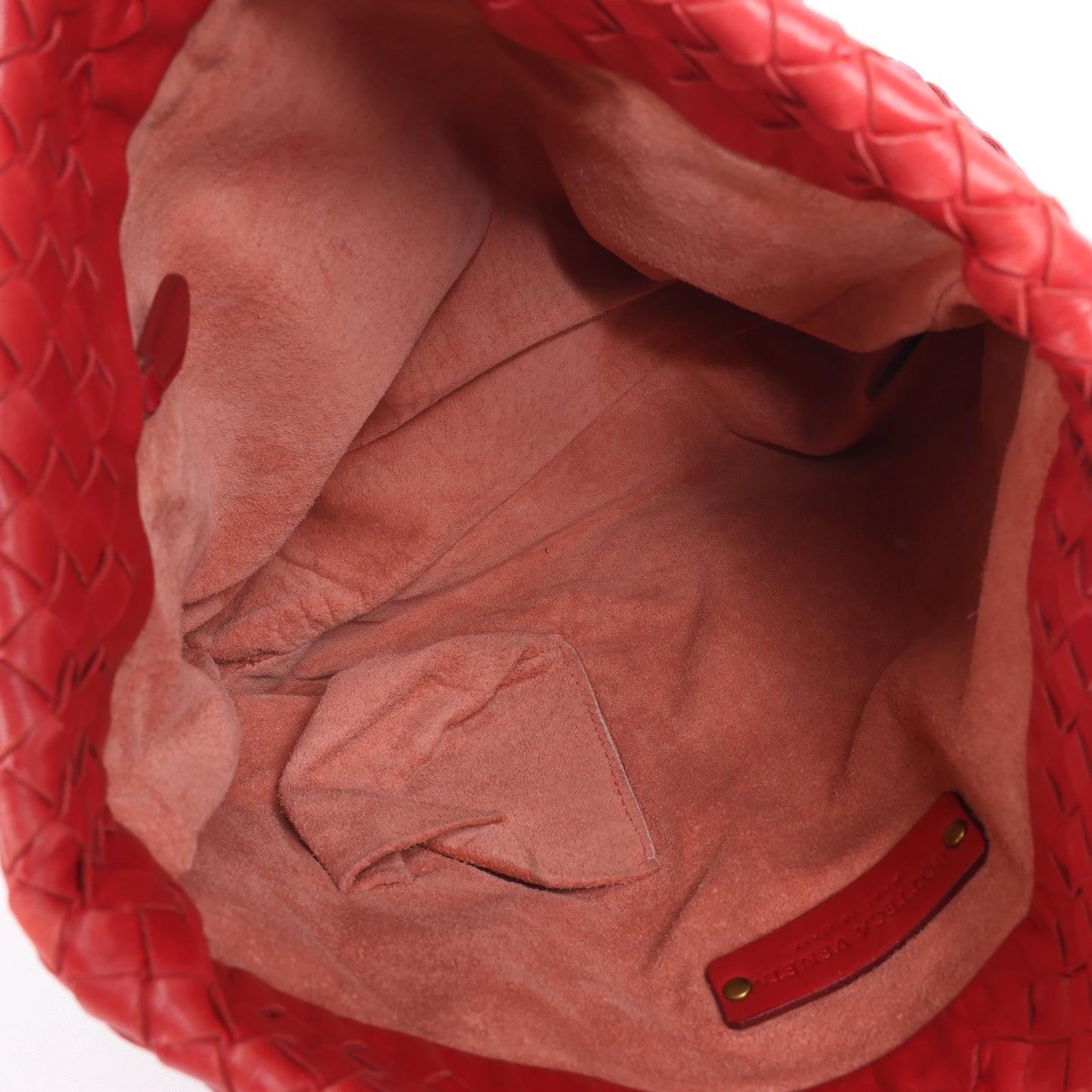 Bottega Veneta Intrecciato Leather Handbag in Red