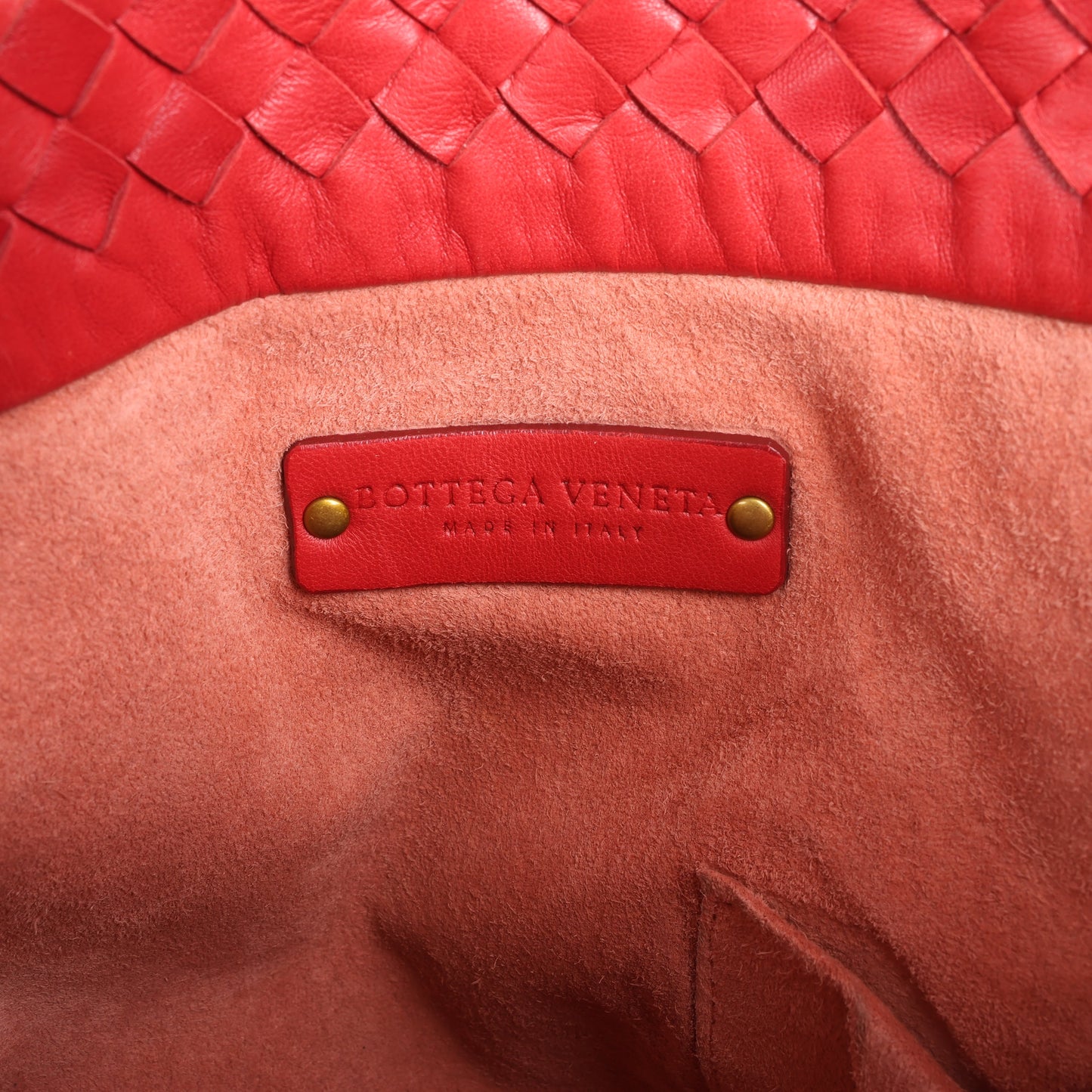 Bottega Veneta Intrecciato Leather Handbag in Red