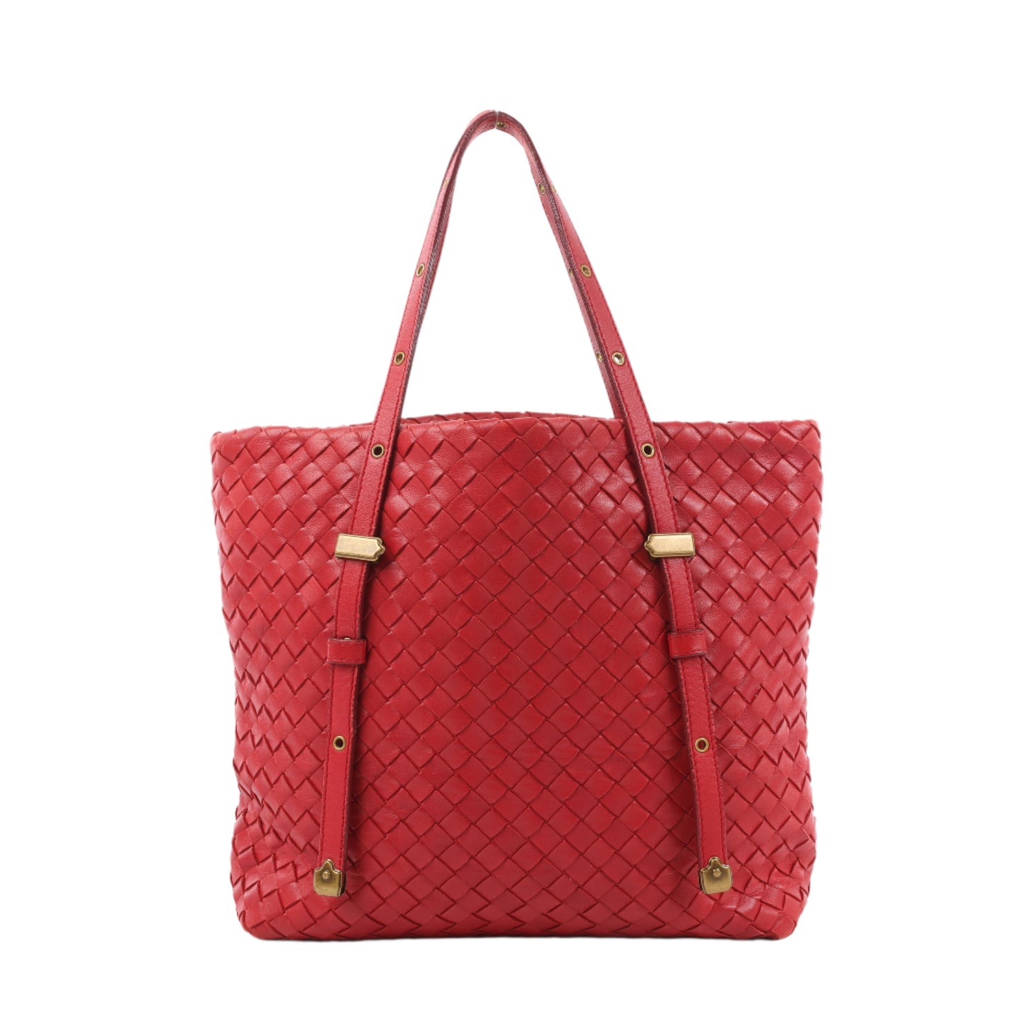 Bottega Veneta Intrecciato Leather Handbag in Red