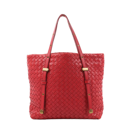 Bottega Veneta Intrecciato Leather Handbag in Red