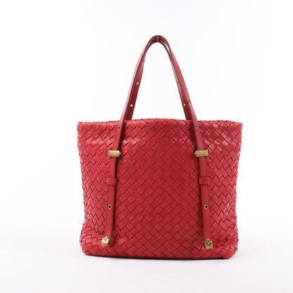 Bottega Veneta Intrecciato Leather Handbag in Red