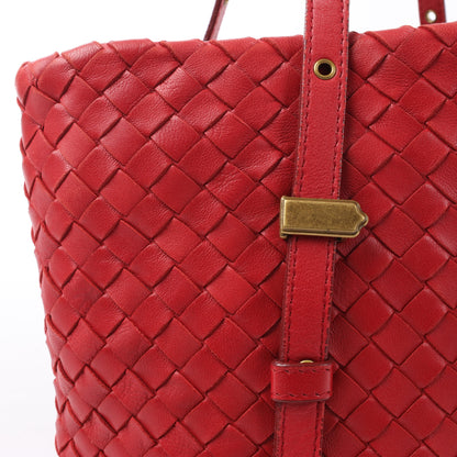 Bottega Veneta Intrecciato Leather Handbag in Red