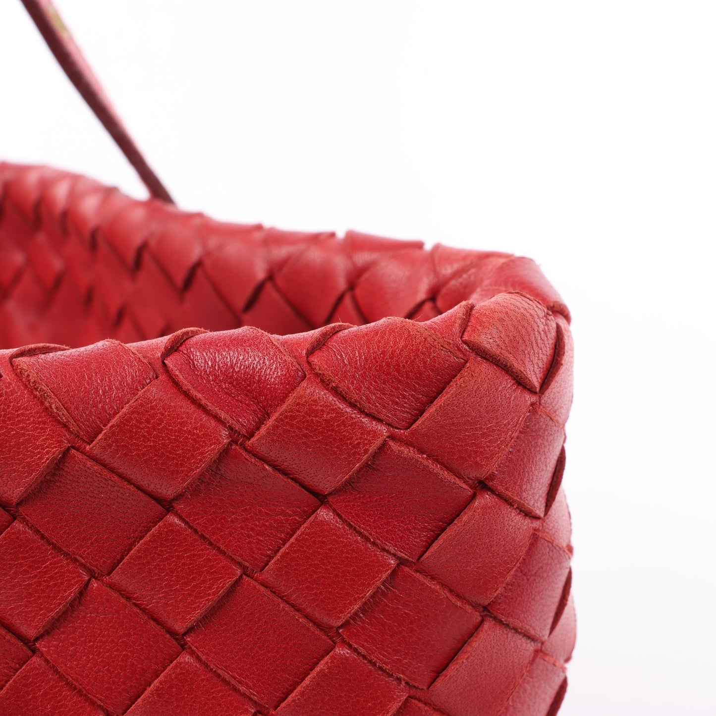 Bottega Veneta Intrecciato Leather Handbag in Red