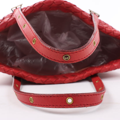 Bottega Veneta Intrecciato Leather Handbag in Red