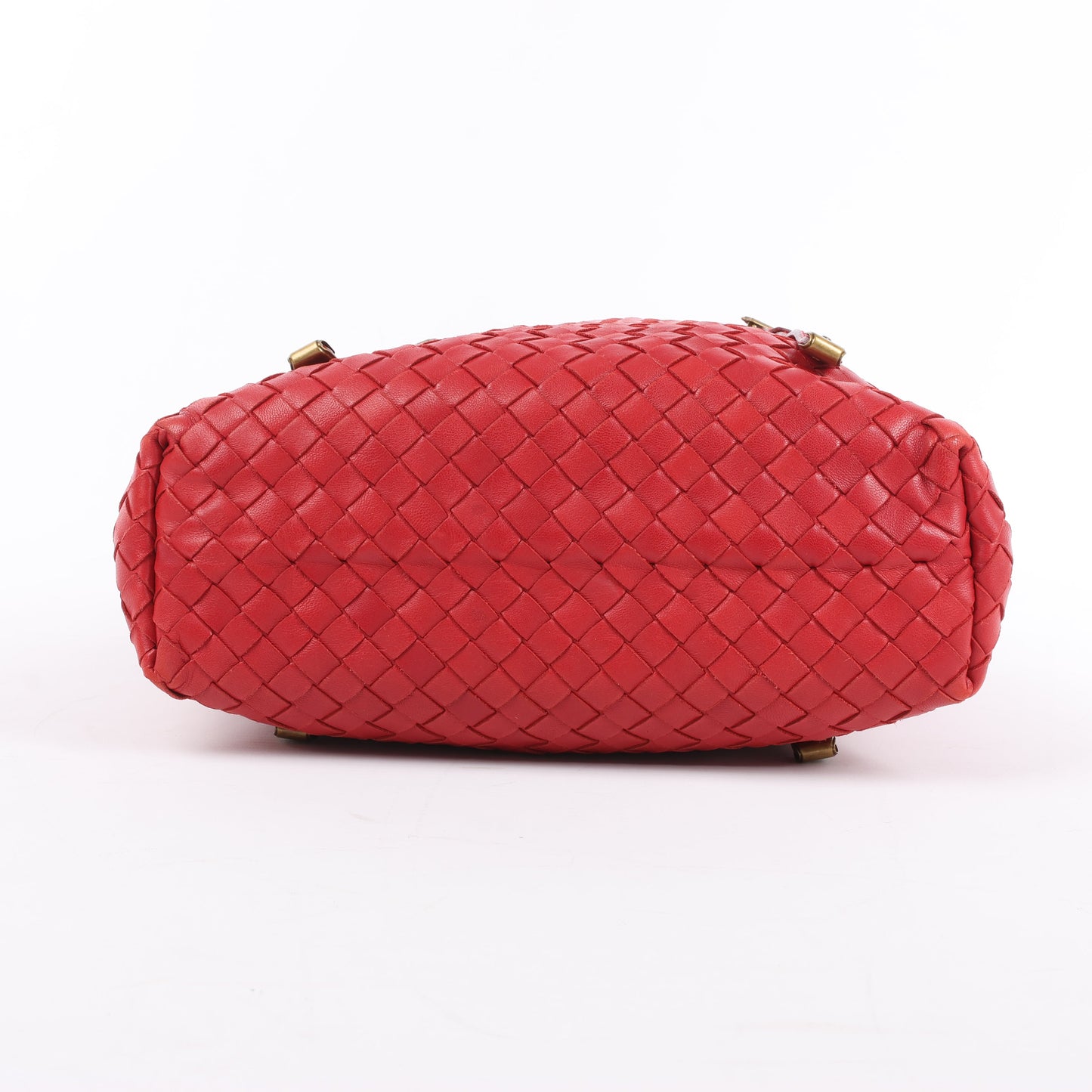 Bottega Veneta Intrecciato Leather Handbag in Red
