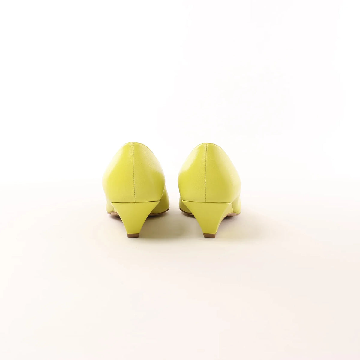 Bottega Veneta Leather Pointed Heels in Yellow, Size 37 EU