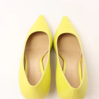 Bottega Veneta Leather Pointed Heels in Yellow, Size 37 EU