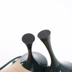 Bottega Veneta Leather Heel Sandals in Green, Size 38 EU
