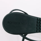 Bottega Veneta Leather Heel Sandals in Green, Size 38 EU