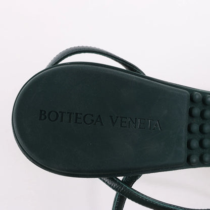 Bottega Veneta Leather Heel Sandals in Green, Size 38 EU