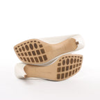 Bottega Veneta Mule Heel Toe Ring Leather in White, Size 39 EU