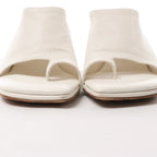 Bottega Veneta Mule Heel Toe Ring Leather in White, Size 39 EU