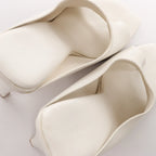 Bottega Veneta Mule Heel Toe Ring Leather in White, Size 39 EU