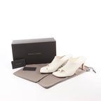 Bottega Veneta Mule Heel Toe Ring Leather in White, Size 39 EU