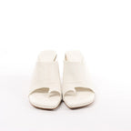 Bottega Veneta Mule Heel Toe Ring Leather in White, Size 39 EU
