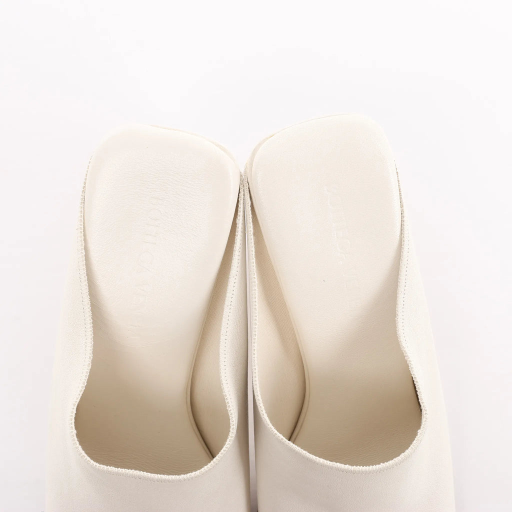 Bottega Veneta Mule Heel Toe Ring Leather in White, Size 39 EU